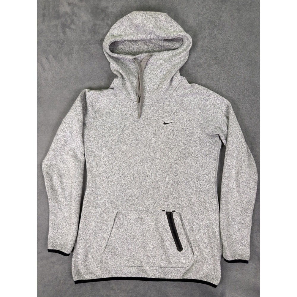 Nike Womens Fleece Hypernatural Hoodie Large Heathered Gray 548808-063